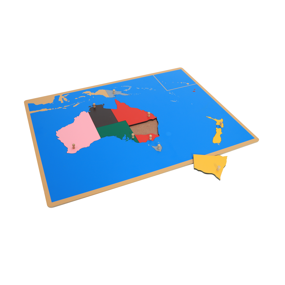 Kids Education In Australia - Drewniane Puzzle Mapa Australii Montessori Geografia