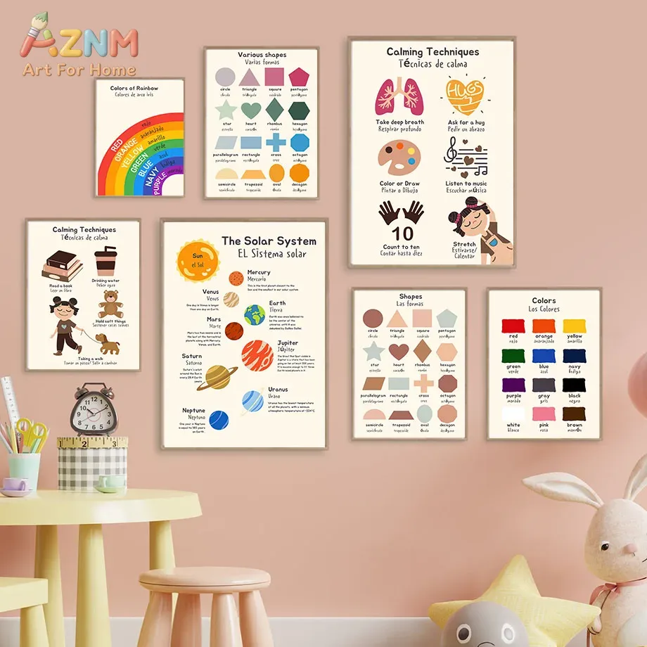 Kids Education System - AZNM Dwujęzyczny Hiszpański Angielski Dziecięcy Obraz